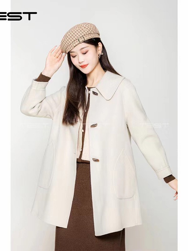 她之蝶女装2022秋冬季白色外套