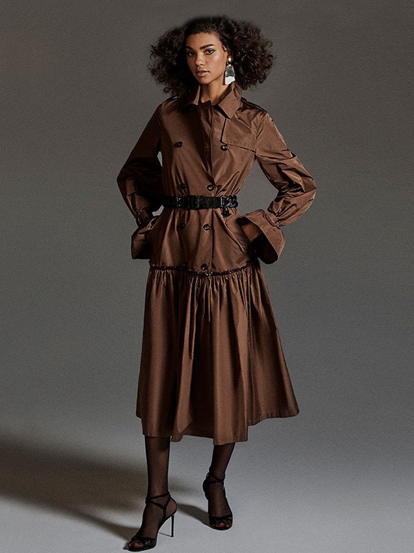 麦丝玛拉女装2022秋冬季咖啡色半身裙