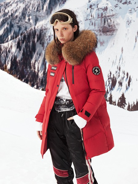 雪中飞羽绒服2022秋冬季红色羽绒服