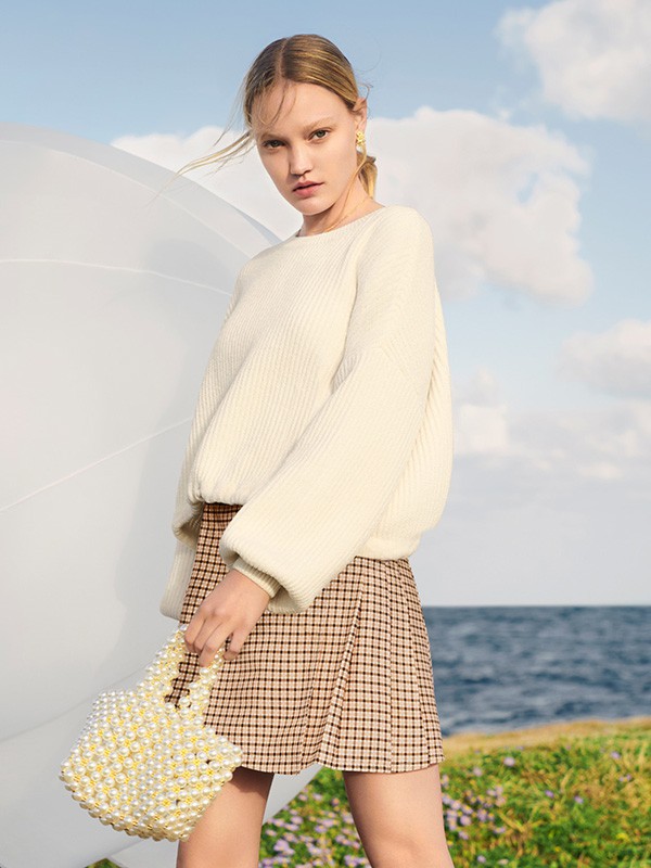 爱居兔女装2022秋冬季白色T恤