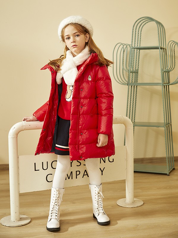 暇步士2022秋冬季红色羽绒服