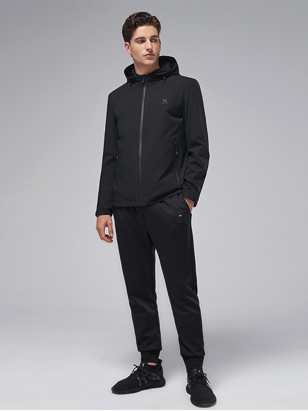 杰尼威尼男装2022秋冬季黑色长裤