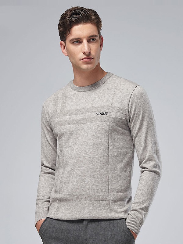 杰尼威尼男装2022秋冬季灰色针织衫