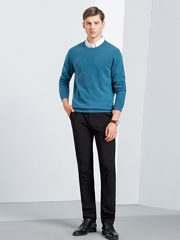 杰尼威尼男装2022秋冬季蓝色T恤