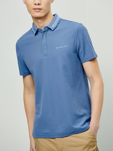 棉先生2022春夏季蓝色polo衫