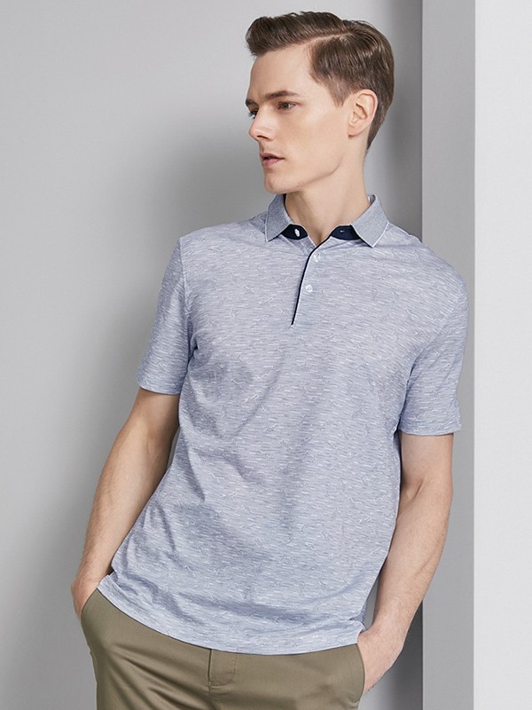 红豆男装2022春夏季灰色polo衫
