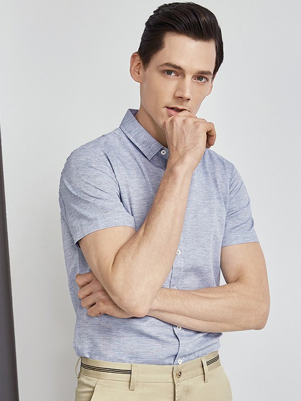 红豆男装2022春夏季灰色polo衫