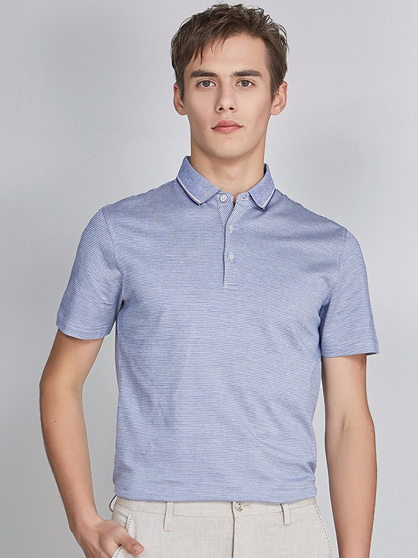 红豆男装2022春夏季灰色polo衫