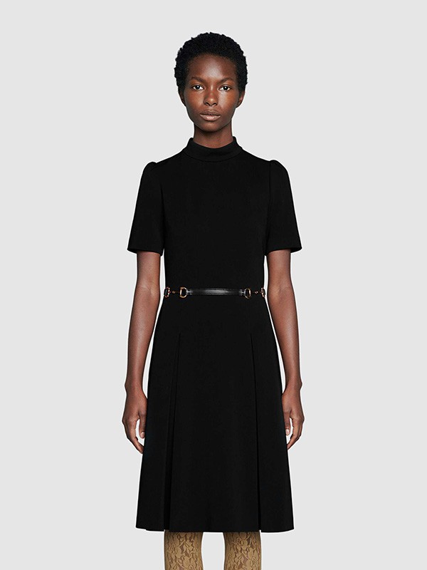 古驰2022秋冬季黑色连衣裙