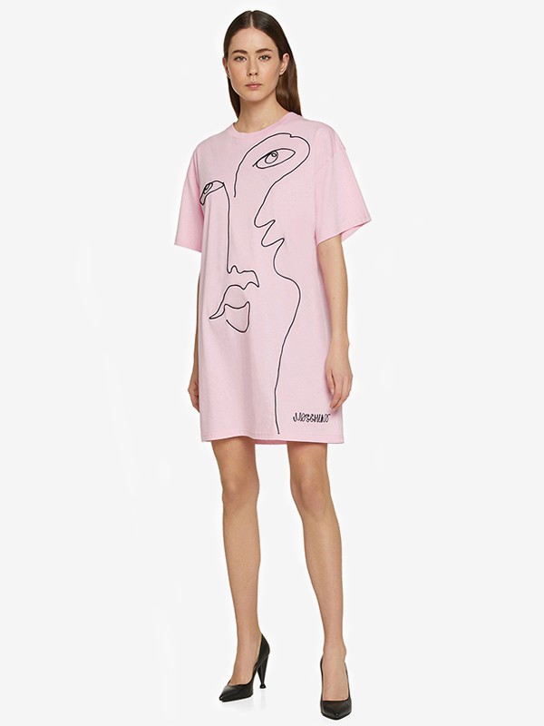 莫斯奇诺2022秋冬季粉色连衣裙