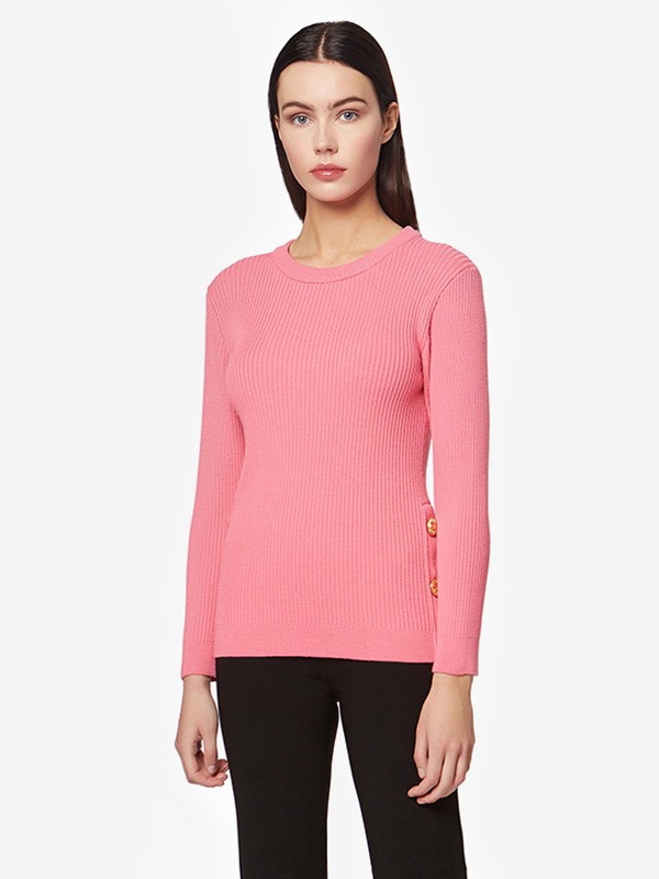 莫斯奇诺2022秋冬季粉色针织衫