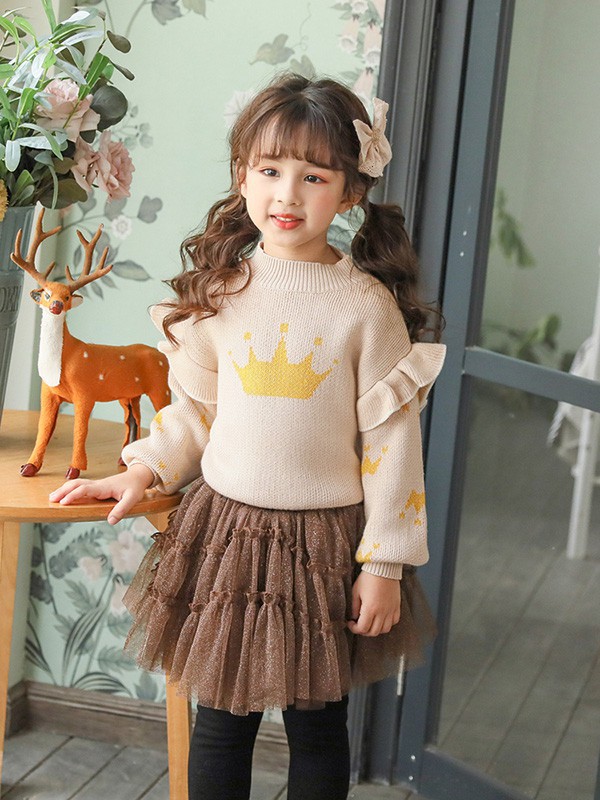 船鼠童装2022秋冬季咖啡色纱裙