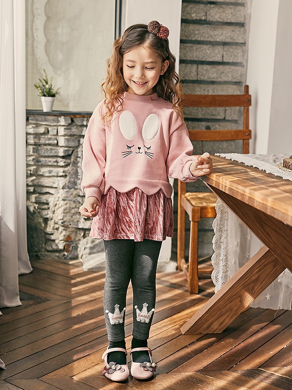 船鼠童装2022秋冬季粉色T恤