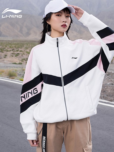 李宁运动装2022秋冬季白色外套