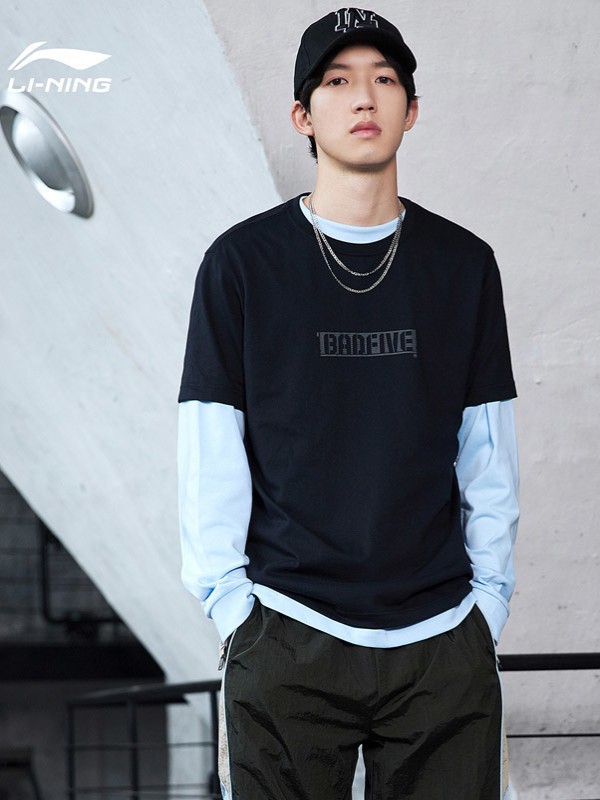 李宁运动装2022秋冬季黑色T恤