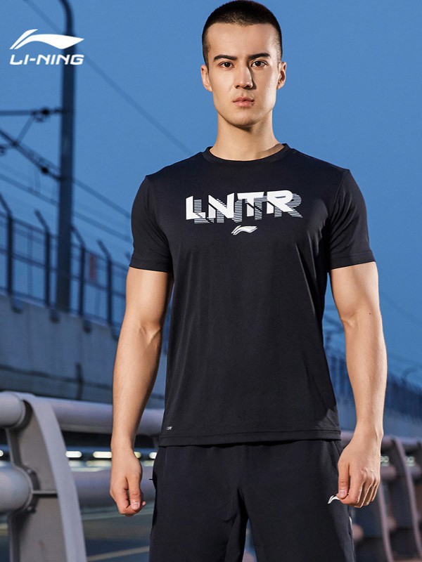 李宁运动装2022秋冬季黑色T恤