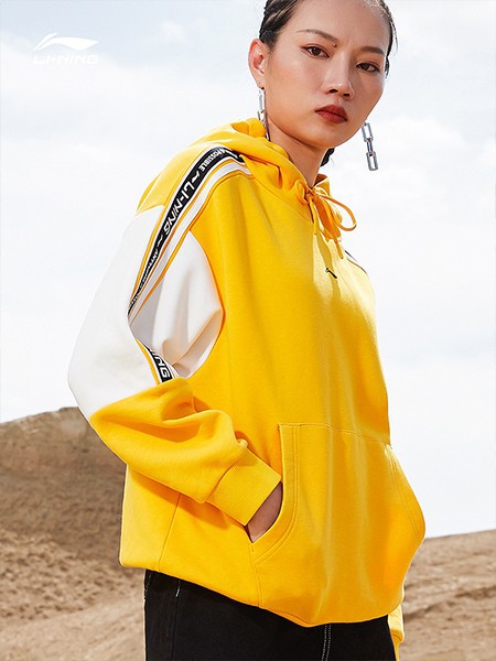 李宁运动装2022秋冬季黄色外套