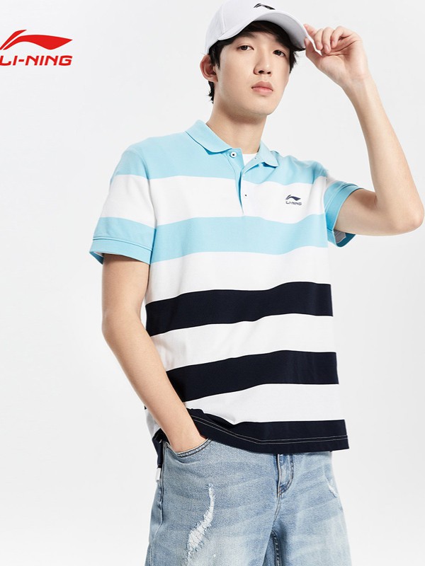 李宁2022秋冬季蓝色polo衫
