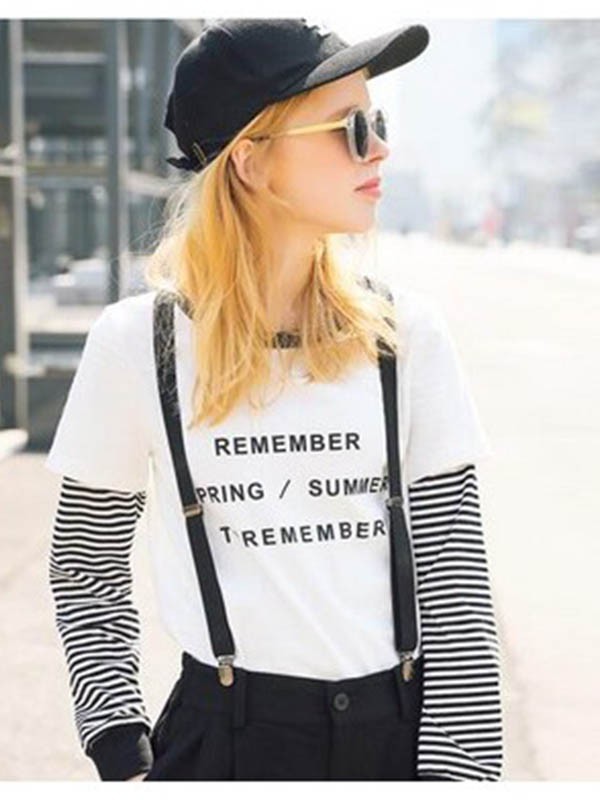 碎念怪兽休闲装2022秋冬季白色T恤