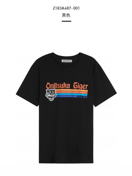 鬼冢虎休闲装2022秋冬季黑色T恤