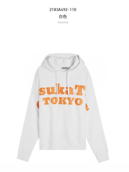 鬼冢虎休闲装2022秋冬季白色卫衣