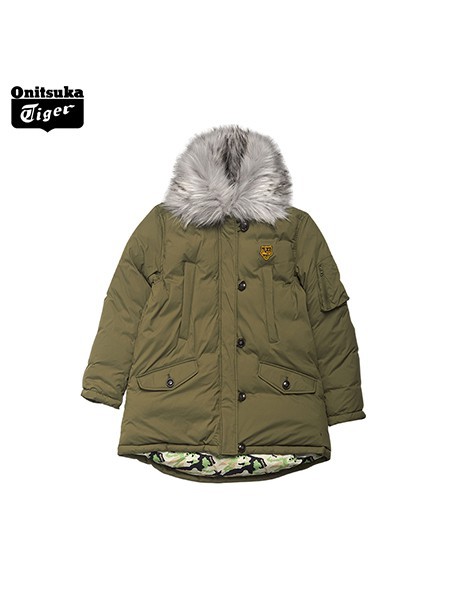 鬼冢虎休闲装2022秋冬季军绿色棉服