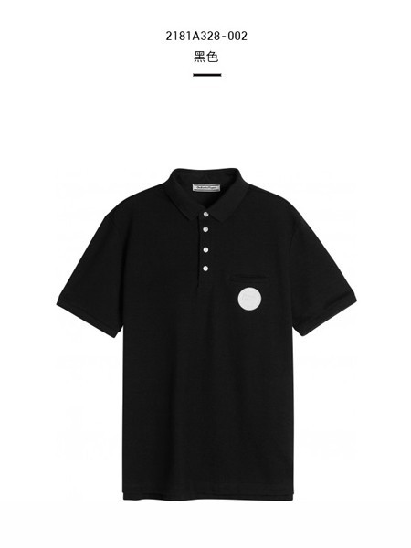 鬼冢虎休闲装2022秋冬季黑色polo衫