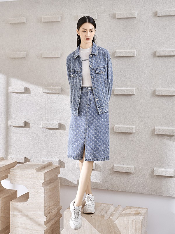 约布2022秋冬季灰色半身裙