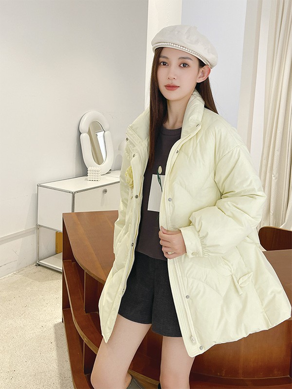 方示女装2022秋冬季白色棉服