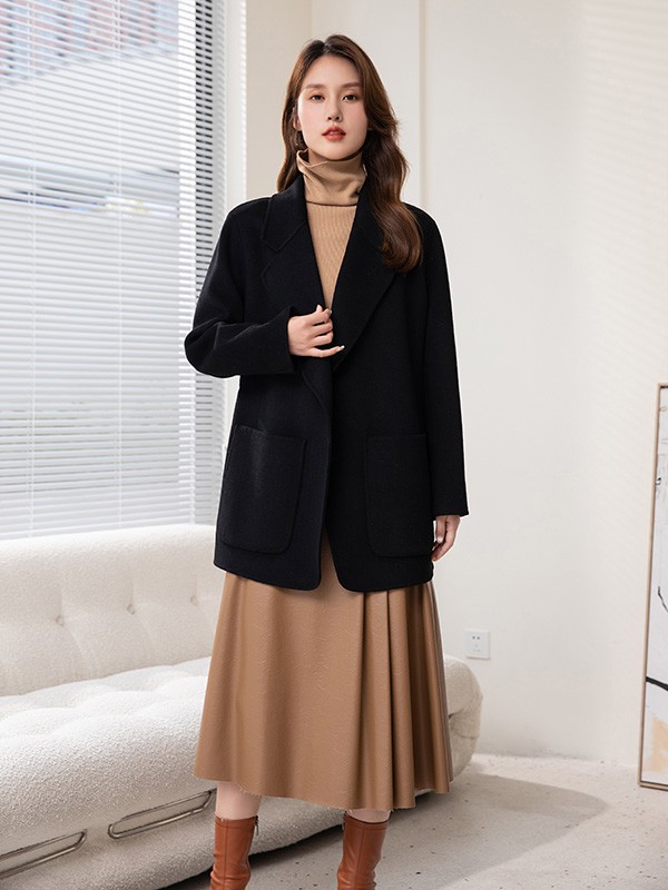 UUFUSHI2022秋冬季黑色大衣