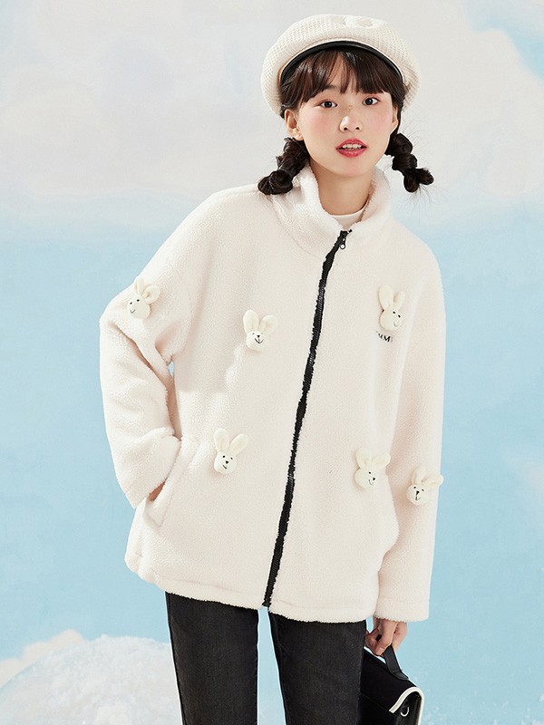 紫涵女装2022秋冬季白色大衣