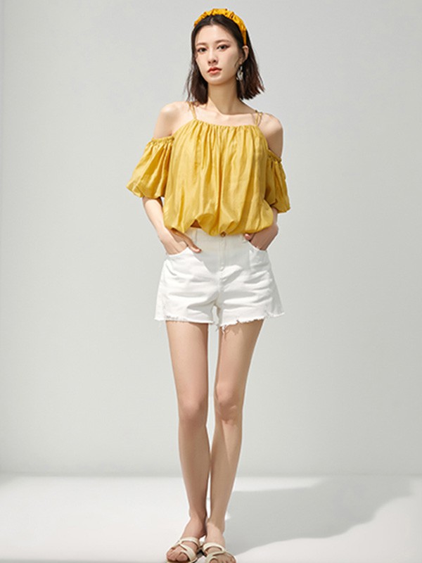 莫乂2022秋冬季白色短裤