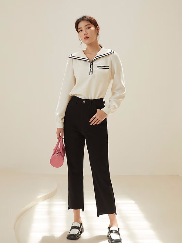 独束女装2022秋季白色衬衫