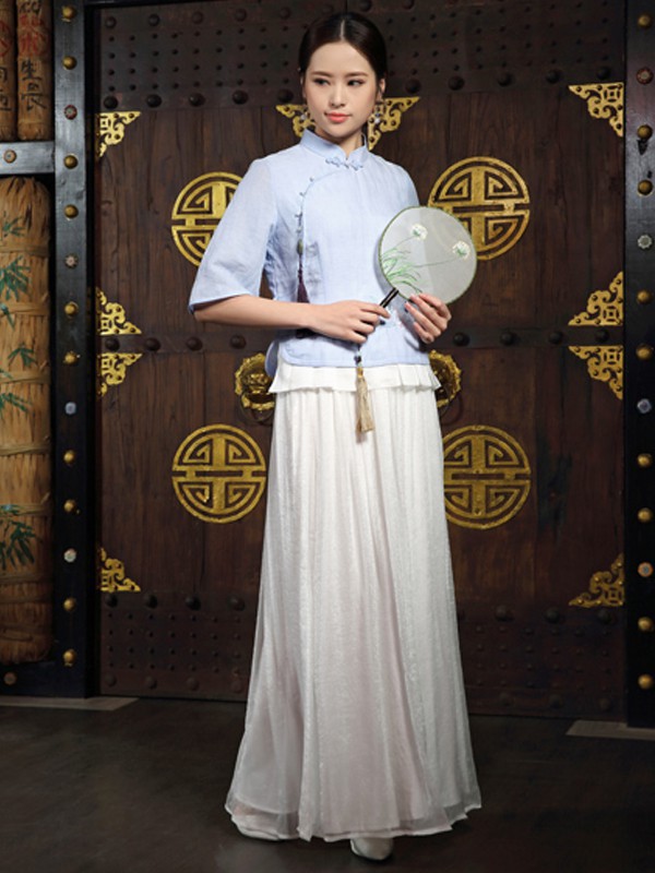 木棉道2022秋冬季白色百褶裙