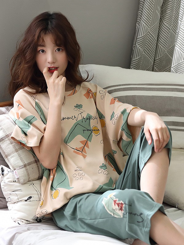 生活夜曲内衣2022秋冬季绿色家居服