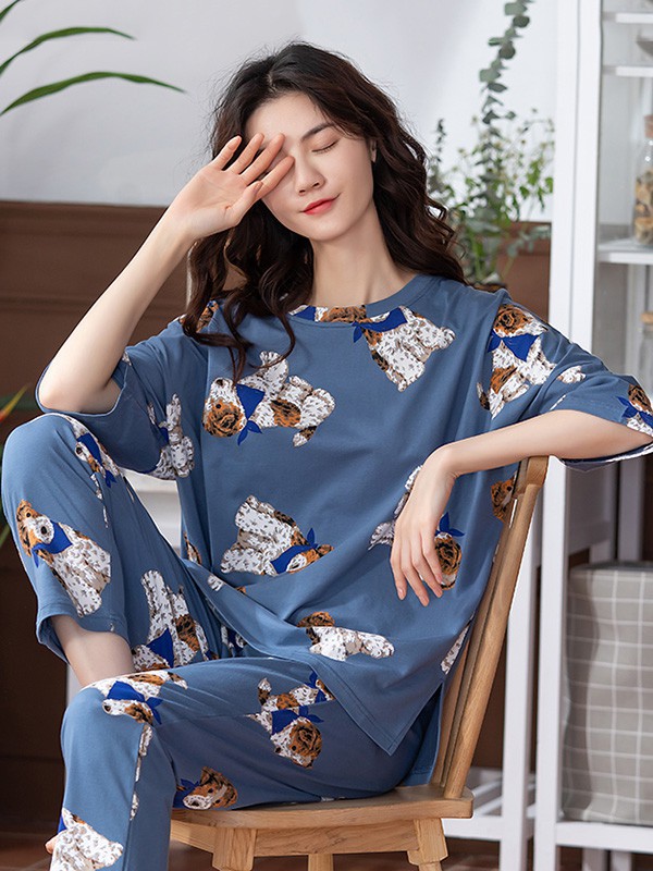 生活夜曲内衣2022秋冬季蓝色家居服