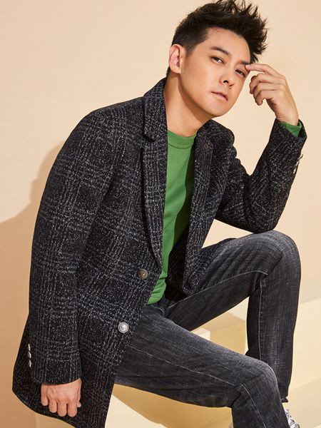 罗蒙男装2022秋冬季黑色西装