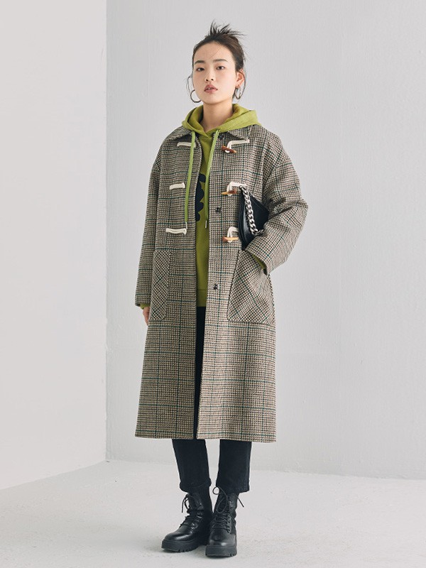 CICISHOP女装2022秋冬季灰色大衣