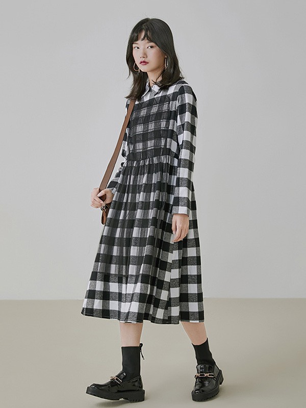 CICISHOP女装2022秋冬季白色连衣裙