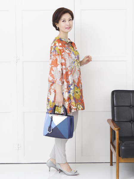 相夫益子2022春夏季橙色连衣裙