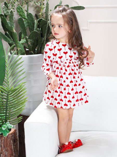 夏卡豆丁童装2022秋冬季白色连衣裙