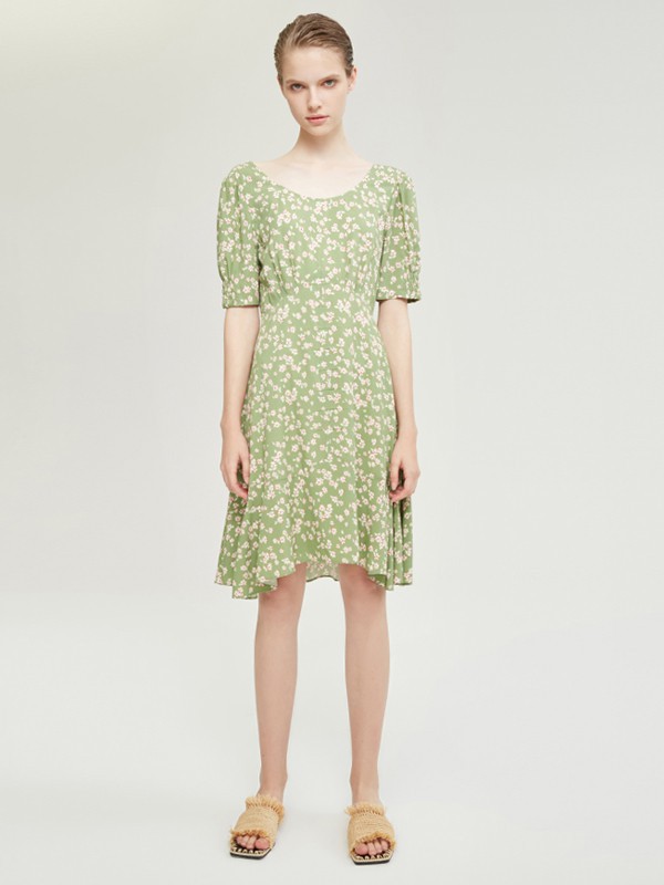 薇薏蔻2022秋冬季绿色连体衣