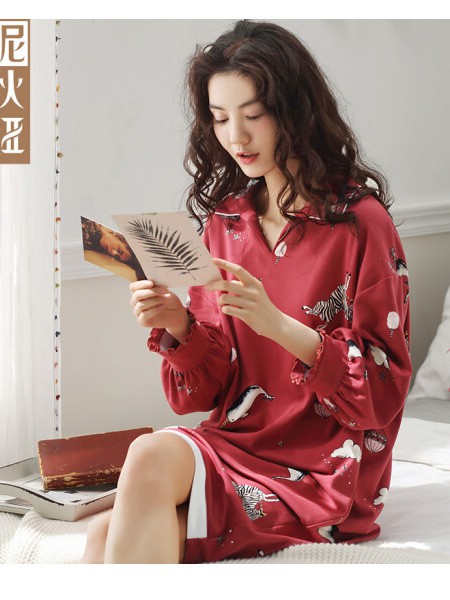 妮狄娅2022秋冬季红色家居服