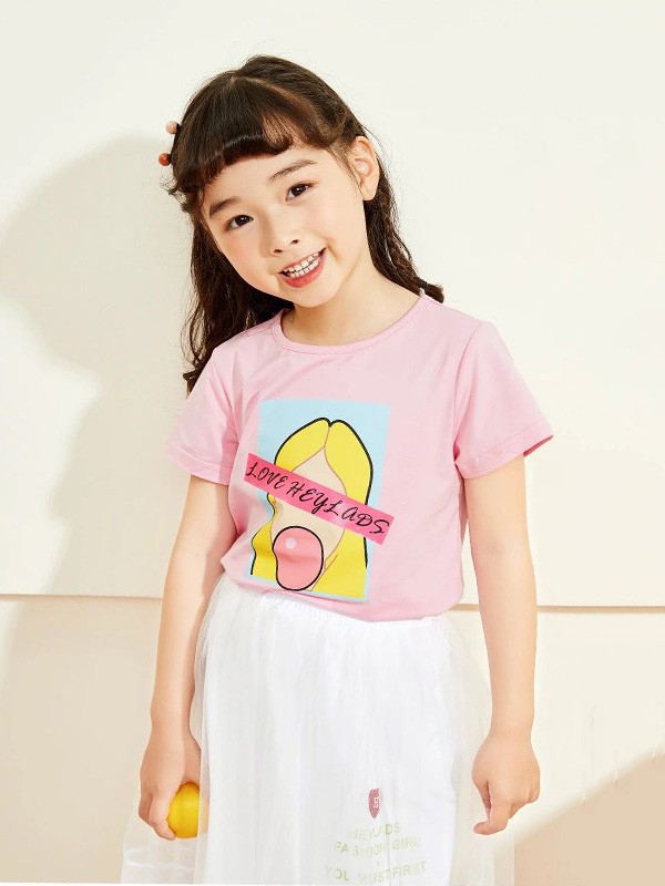 男生女生童装2022秋冬季粉色T恤