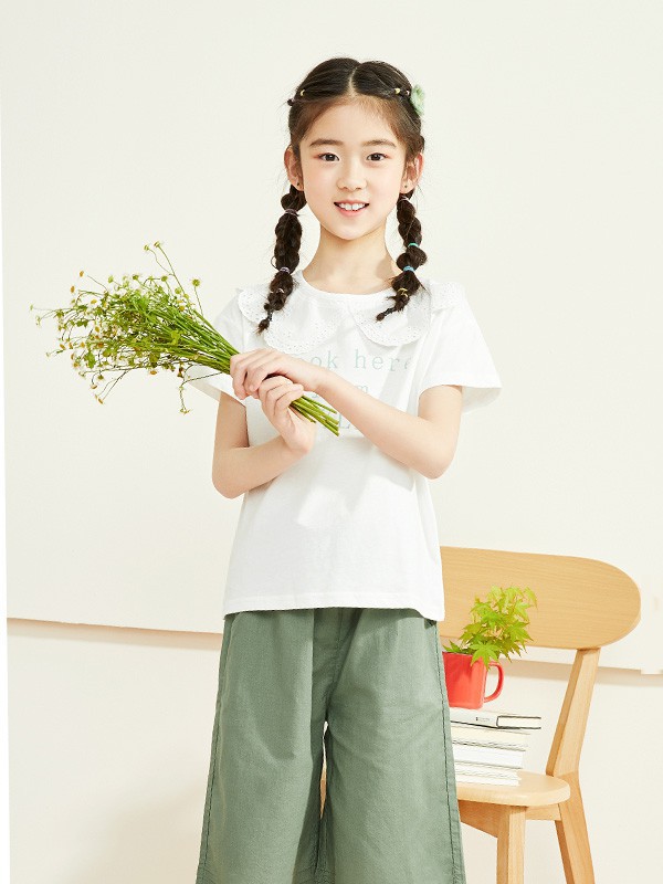 男生女生童装2022秋冬季白色T恤