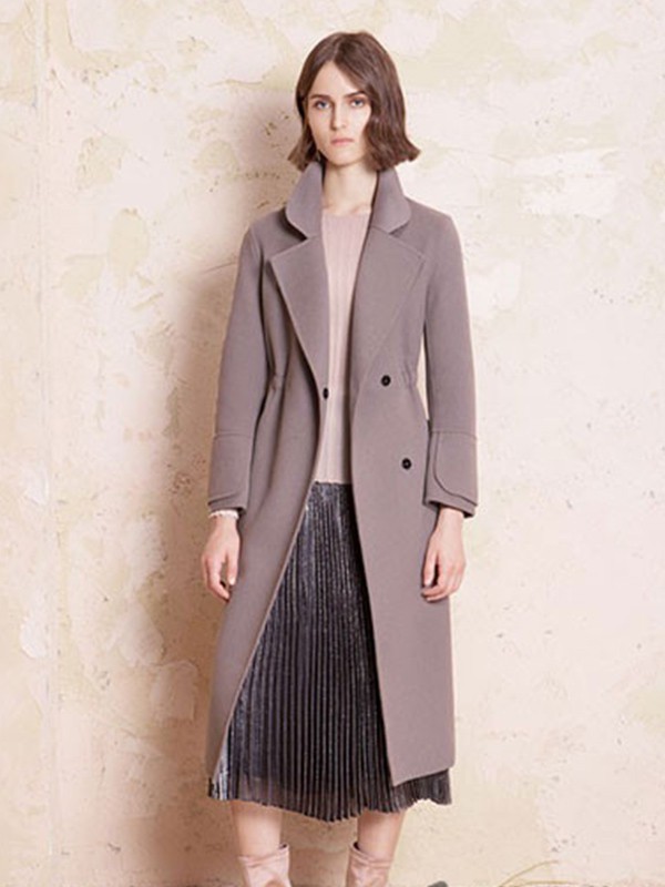 德芙瑞女装2022秋冬季灰色大衣