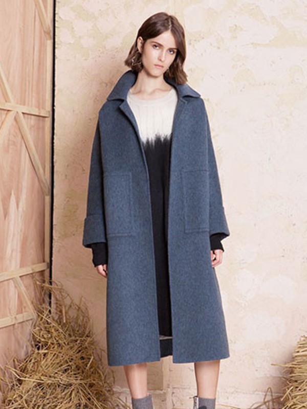 德芙瑞女装2022秋冬季蓝色打底衫