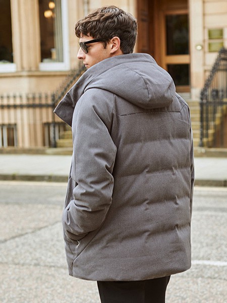 威可多男装2022秋冬季灰色派克服