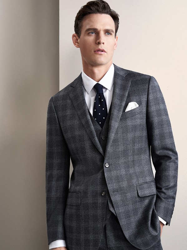 威可多男装2022秋冬季灰色西装