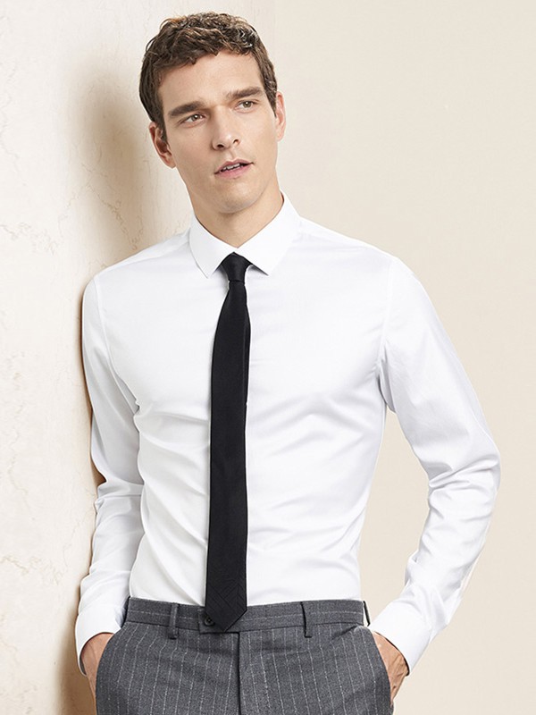 威可多男装2022秋冬季白色衬衫